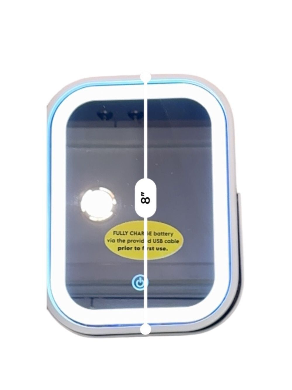 Blue LED Lighted Vanity Mirror USB Charging - Picture 4 of 5